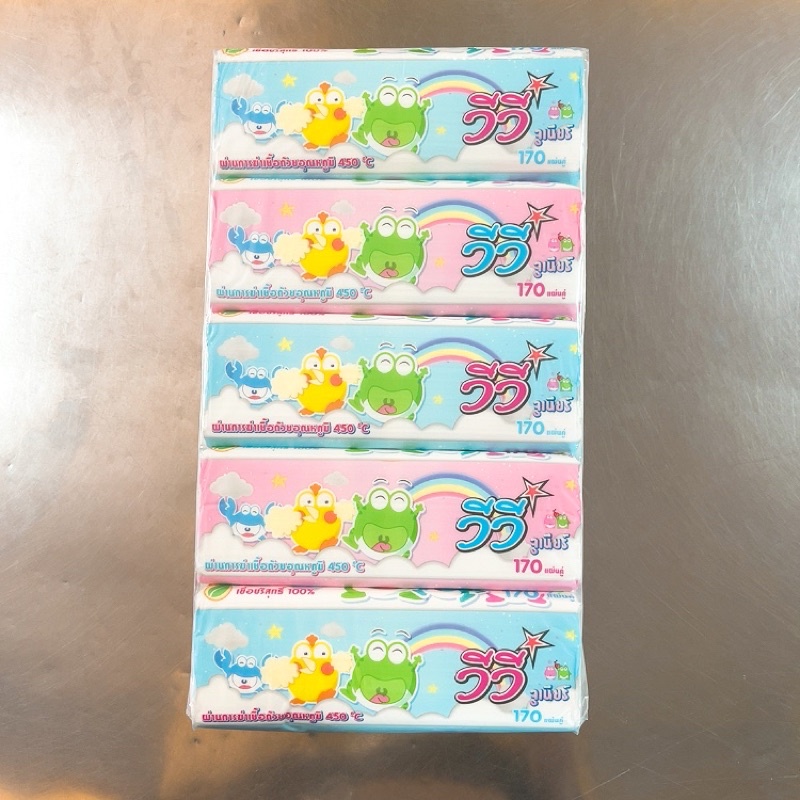 กระดาษวีวี่จูเนียร์170แผ่น💛 1แพค5ห่อ - รูปที่ 3