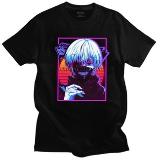 [S-5XL] เสื้อยืดแขนสั้น พิมพ์ลายอนิเมะ Kaneki Ken สไตล์ญี่ปุ่นย้อนยุค สําหรับผู้ชาย 284753