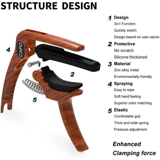 Guitar Capo กีตาร์ 6/12 สตริงอะคูสติกกีตาร์ไฟฟ้า Capo พร้อม 1 ชิ้นหยิบ capo สำหรับกีตาร์