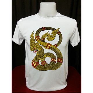 T-shirt  2XL-5XL เสื้อยืดคอกลม ช/ญ ลายพญานาค ผ้านุ่ม ไม่หด ไม่ย้วย ไม่ต้องรีดS-5XL