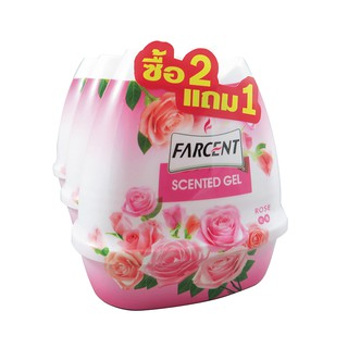 🔥HOT🔥 ฟาร์เซ็นท์ เซ็นท์เต็ด เจลปรับอากาศ กลิ่นกุหลาบ 200 กรัม x 2+1 ชิ้น Farcent Scented Gel 200 g Rose x 2+1