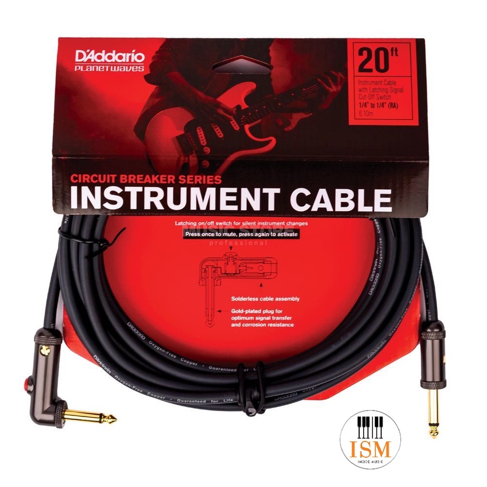 Planet Waves สายแจ็คกีต้าร์ 6.10 เมตร Guitar Cable 6.10 m. รุ่น PW-AGL-20 & PW-AGLRA-20