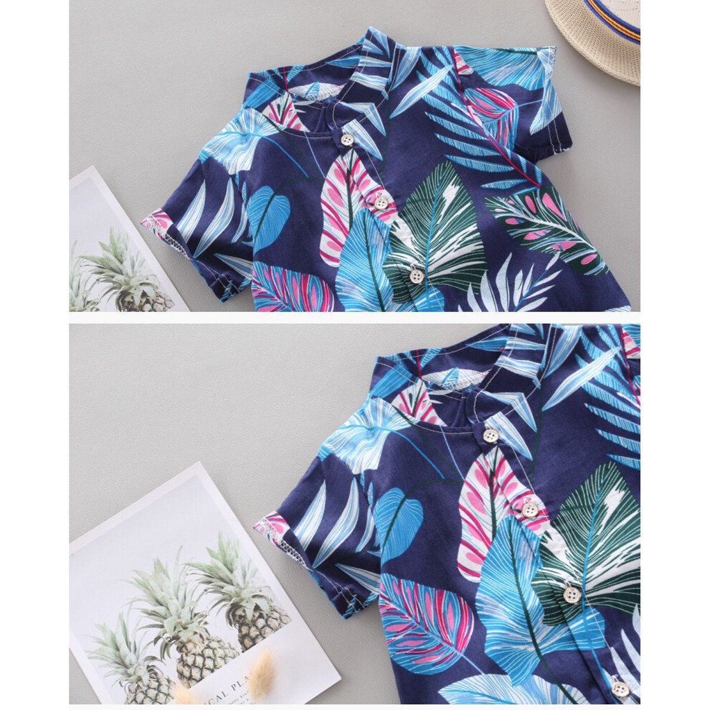 เสื้อผ้าเด็ก ชุดเด็กแฟชั่น 2 ชิ้น เสื้อ + กางเกง ชุดชายหาด 🏖️ ชุดสงกรานต์ เนื้อผ้าดี 80cm-110cm(8เดือน - 5ปี) PFS0010 รูปที่ 6