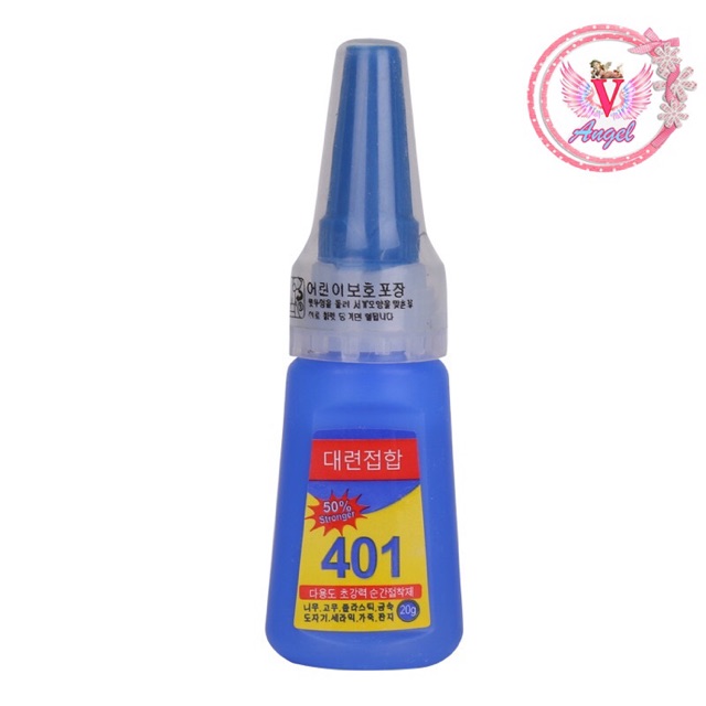 กาวติดเล็บ 401 (ขวดฟ้า 20g.) กาวติดอะไหล่เล็บ กาวติดเล็บปลอม ติดทน ใช้ดี