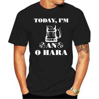 เสื้อยืดผ้าฝ้ายพิมพ์ลายแฟชั่น เสื้อยืดคอกลม ผ้าฝ้าย ลาย O Hara Today Im Irish Last NameHarajuku สีเขียว สําหรับผู้ชาย I