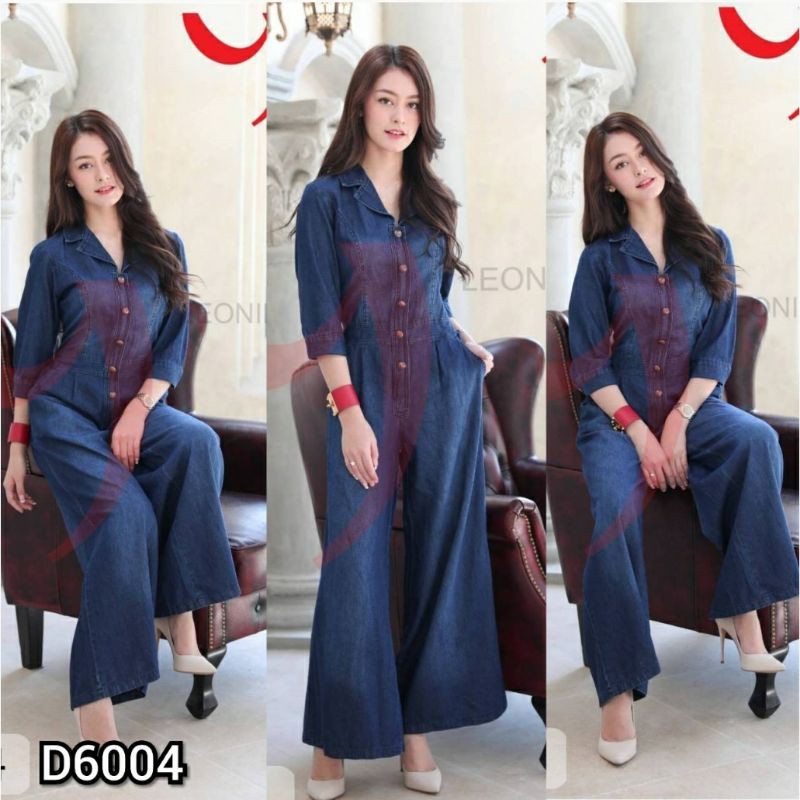 จั้มสูทยีนส์ยาว ดีเทลสวยหวาน งานยีนส์แท้ เนื้อยีนส์นิ่ม ใส่สบายมากๆเลยจร้า รหัส D6004