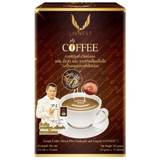 กาแฟยิ่งยง LIVNEST COFFEE กาแฟปรุงสำเร็จชนิดผง ผสมถั่งเช่า และสารสกัดเห็ดหลินจือ