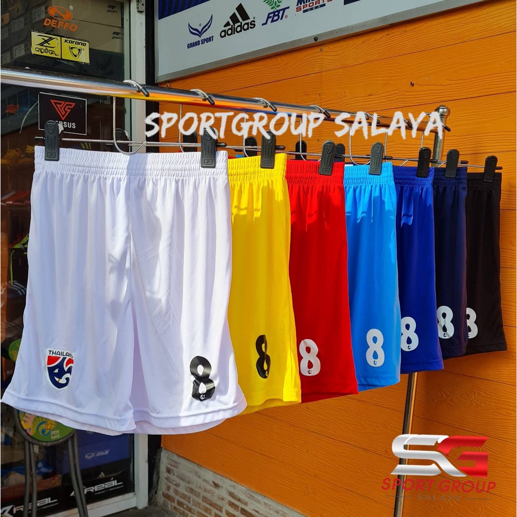 กางเกงขาสั้น กางเกงบอล กางเกงฟุตบอล พร้อมโลโก้ทีมชาติ+เบอร์  มีไซส์ S- 5L