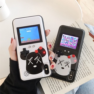 Game Console Case for iPhone 6 6S 7 8 Plus X XS XR XS Max 11 Pro Max 12 Pro Max 13 Pro Max Retro Protective Cover Self-Powered Case with 36 Small Game Full Color Display 3D Shockproof Video Game Phone Case Cover