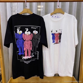 เสื้อยืดครอป เสื้อยืดแขนสั้น Off White kaws 3สี SMLS-5XL