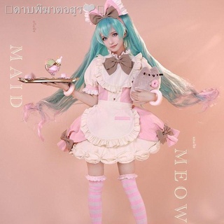 ☑✗■Spot Hatsune cos อ้วนแมวครีมพีช ~ หูแมวน่ารักนุ่มนุ่ม miku Hatsune Miku cos เสื้อผ้า