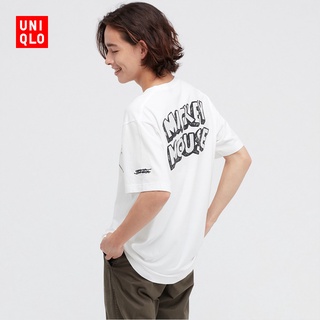 [S-5XL] Uniqlo เสื้อยืดแขนสั้น พิมพ์ลายมิกกี้เมาส์ สีดํา และสีขาว สําหรับผู้ชาย และผู้หญิง (UT) 446224