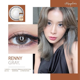 คอนแทคเลนส์ยี่ห้อ Mayalens รุ่น  Renny Gray (สีเทา)