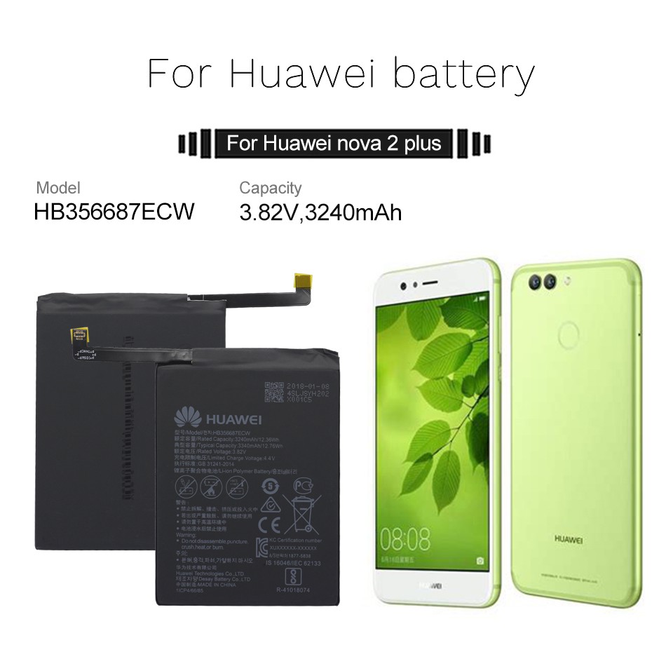 แบตเตอรี่ Huawei Nova 2i Nova 2 plus honor 9i huawei G10 Mate 10 lite honor 7X แบต HB356687ECW 3340mAh รับประกัน 3 เดือน