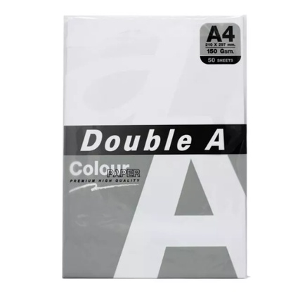 กระดาษการ์ดขาว Double A 150 แกรม A4 (1x50 แผ่น)
