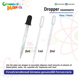 [พร้อมส่ง] ดรอปเปอร์ 1ml 2ml มีทั้ง แบบแก้ว และ แบบพลาสติก เกรดอย่างดี ดรอปเปอร์แก้ว ดรอปเปอร์พลาสติก หลอดหยดสาร Dropper