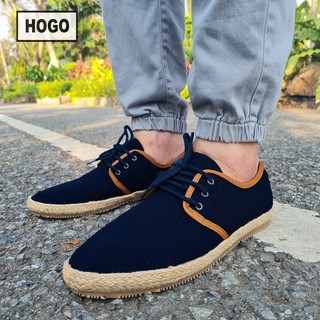 Hogo รองเท้าผ้าใบผู้ชายสลิปออน รองเท้าแบบสวม สวมใส่สบาย สลิปออน