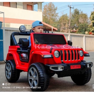 🚜JEEP Wrangler Rubicon 4X4 (✨Spotlight คู่ หน้า-หลัง | 5 Motors | 12V l รีโมต+มือถือ✨) รถแบตเตอรี่เด็กขายดี : KIDs CAR