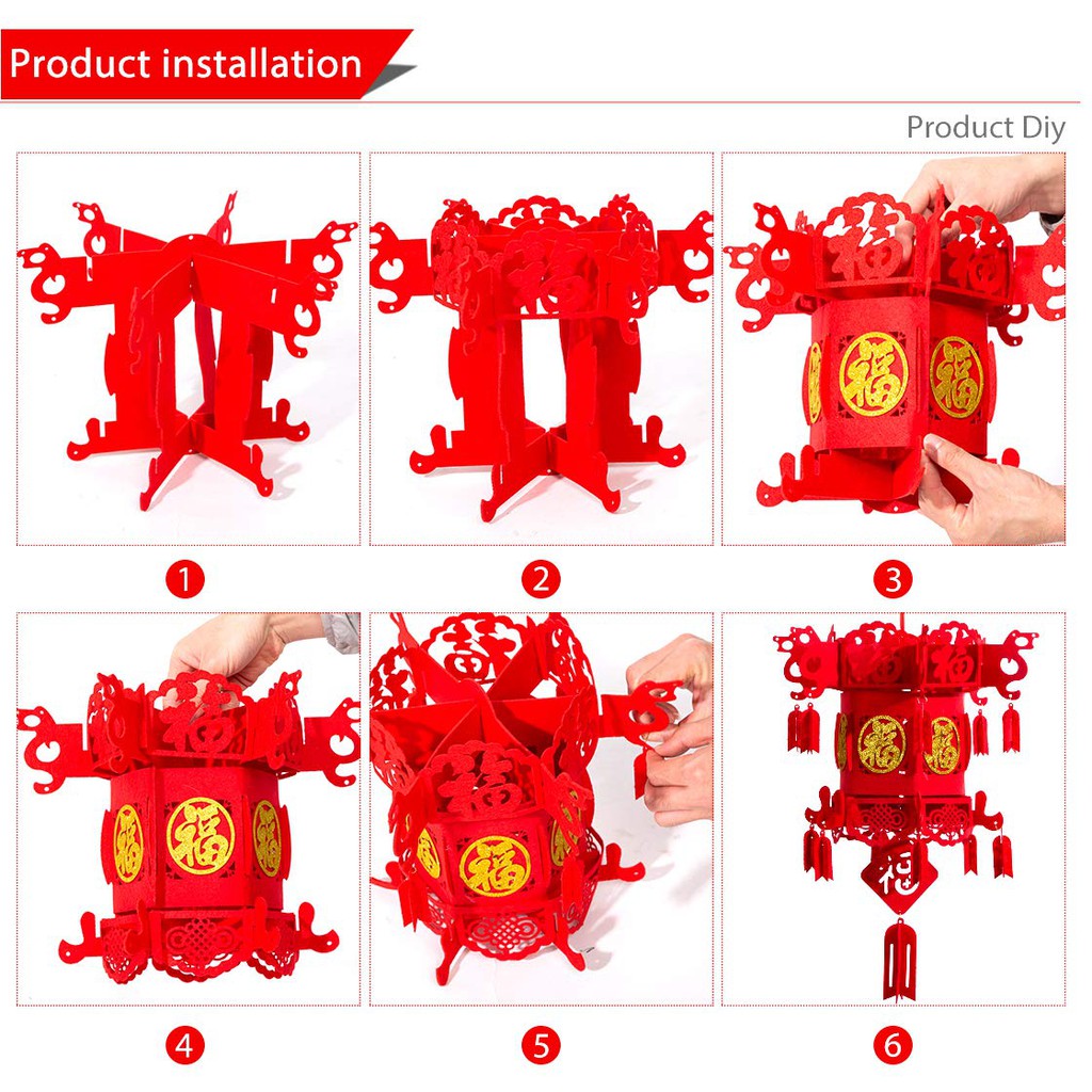 🏮ตรุษจีน โคมไฟกระดาษรูปมังกรสไตล์จีน  แขวนตกแต่ง 3D แขวนตกแต่ง โคมไฟกระดาษแขวน - รูปที่ 2