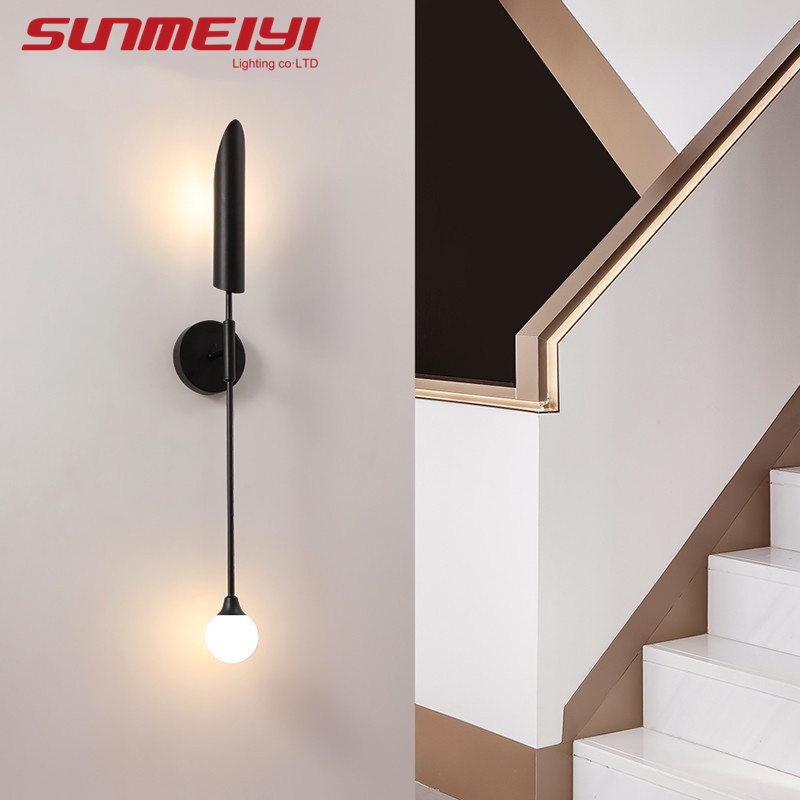 Sunmeiiyi โคมไฟติดผนัง สไตล์โมเดิร์น เรียบง่าย หรูหรา สําหรับตกแต่งห้องนอน โรงแรม ข้างเตียง ทางเดิน ทางเดิน ในร่ม ราคา ถูกที่สุด ดีลบีเคเค แกลเลอรีภาพที่ 3