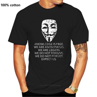 [S-5XL] เสื้อยืด พิมพ์ลาย Knowge Is Free Guy We are Fawkes Anonymous Computer Science Hacker แฟชั่นฤดูร้อน สไตล์คลาสสิก