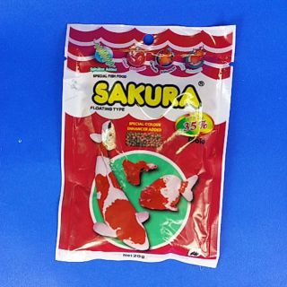 Sakura อาหารปลาซองแดง20กรัม โปรตีน 35%