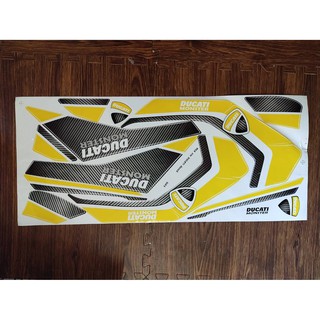 สติ๊กเกอร์ สติ๊กเกอร์เเต่ง DUCATI ดำเหลือง  1 ชุด ติดได้ทั้งคัน สติ๊กเกอร์เคลือบเงาคุณภาพสูง