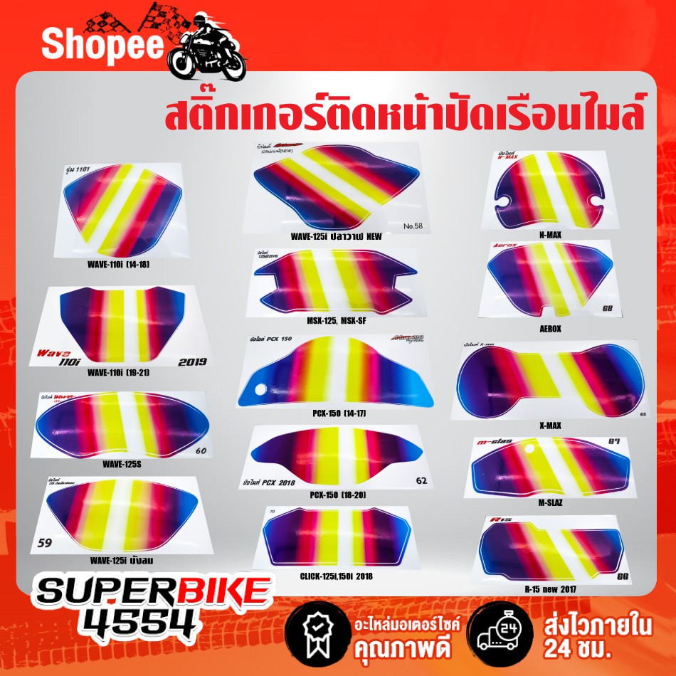 สติ๊กเกอร์ติดหน้าปัดเรือนไมล์ สติ๊กเกอร์ไทเท ฟิล์มกันรอย WAVE110i 125i MSX PCX CLICK N-MAX AEROX R15 M-SLAZ X-MAX