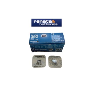 ถ่านนาฬิกา ถ่านกระดุม Renata 392 (SR41W) Watch Batteries Silver Oxide 1.5V ถ่านสวิส แพคกิ้งเม็ดเดี่ยว ของแท้