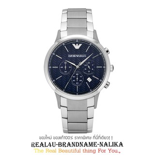 นาฬิกาข้อมือ Emporio Armani Classic Chronograph Blue Dial - Silver ข้อมือผู้ชาย รุ่น AR2486