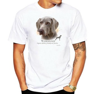 เสื้อยืด ผ้าฝ้าย พิมพ์ลายสุนัข Weimaraner แฟชั่นสําหรับผู้ชายS-5XL