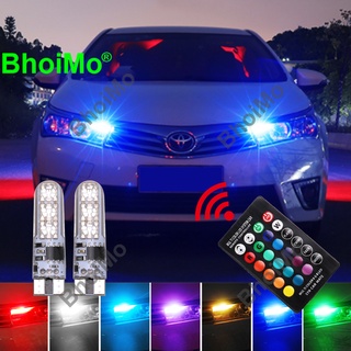 Bhoimo Rgb ไฟ Led T10 ไฟแฟลช 194 168 5050 Chip 6Smd สําหรับตกแต่งภายในรถยนต์ 2 ชิ้น Dc12V