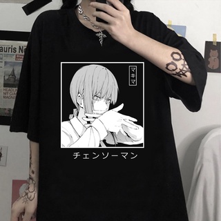 Anime Chainsaw Man Casual Hip Hop Oversized Womne Men Kawai Makima T-Shirt Harajuku Summer Short Sleeve