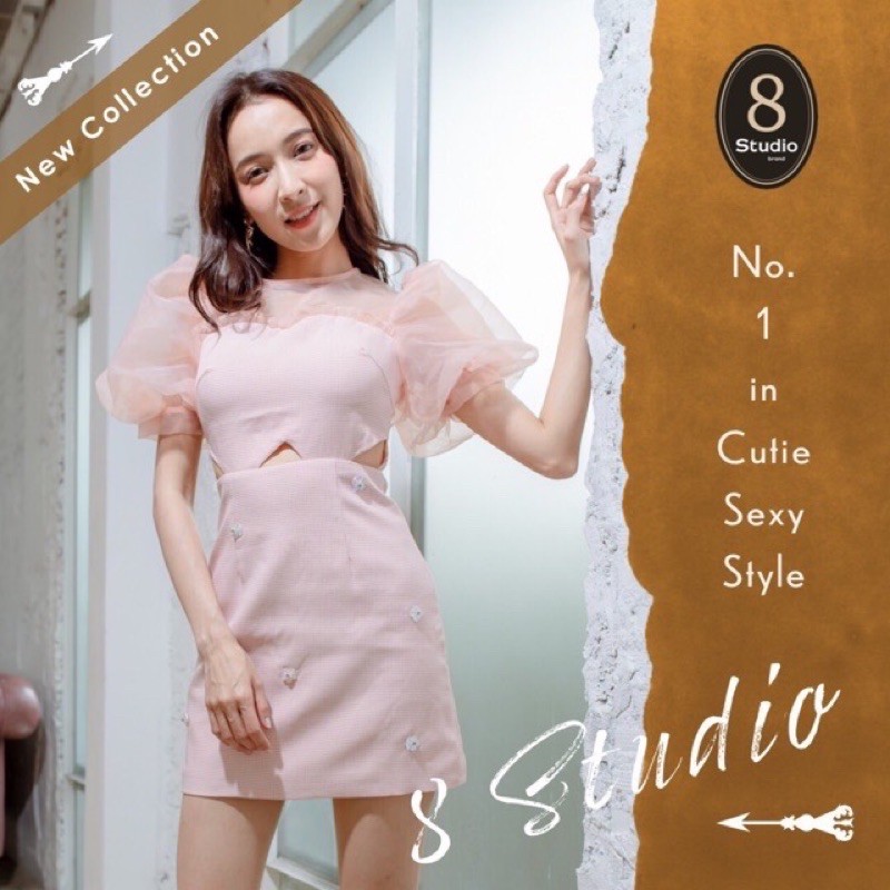 เดรสสั้นแขนตุ๊กตา8studio