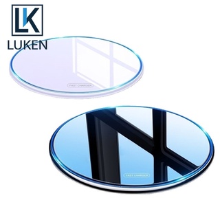 LUEKN ที่ชาร์จโทรศัพท์มือถือไร้สาย 15W Qi สําหรับ Android iPhone แบบชาร์จเร็ว Type C QC 3.0