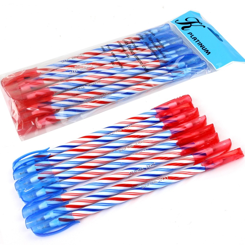 Telecorsa ปากกาลูกลื่น  2 หัว (1 ชุด 8 ชิ้น) รุ่น India-pen-8-pieces-blue-red-04a-Boss