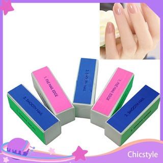 Chicstyle ตะไบขัดเล็บ โฟมขัดเงา 4 ทาง สําหรับตกแต่งเล็บ 5 ชิ้น