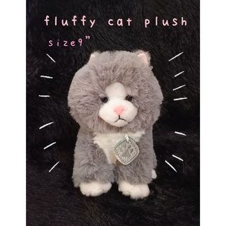 ตุ๊กตาแมว แมวเทา🐾 ตุ๊กตาขนนุ่ม🌟สินค้าพร้อมส่ง🌟 Cat plush