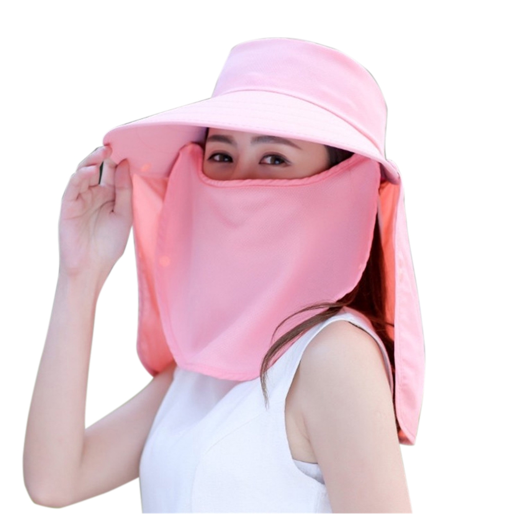 Women AntiUV Face Cover Neck Protection Outdoor Removable Sunshade Veil Visor Sun Hat