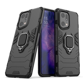 เคส OPPO Find X5 Pro 5G ฮาร์ดเคสกันกระแทกเคสโทรศัพท์ Hybrid Armor Shockproof Ring Case OPPO FindX5 Pro Cover Stand