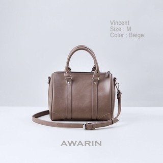 AWARIN ลดทันที 65.- ใส่โค้ด Code: AWRSP65 Vincent กระเป๋าสะพาย Size M (Beige) กระเป๋าสะพาย