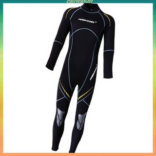 [Chiwanji1] ชุดบอดี้สูท Neoprene Wetsuit 3 มม. สําหรับดําน้ําสีดํา M