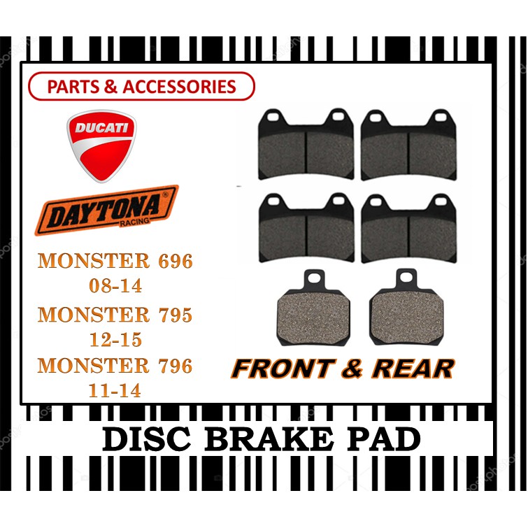 DUCATI MONSTER 696 795 796 ผ้าเบรกชุด FR0NT & REAR DAYTONA TYPE