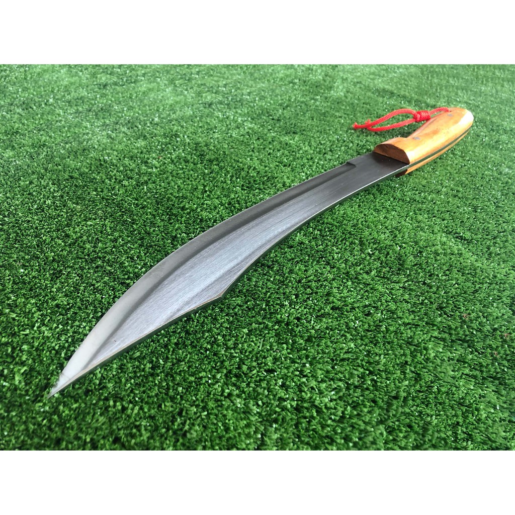 มีดเดินป่า ทรงหัวบัว เหล็ก  s50c ขัดขาว ใบมีดยาว 15 นิ้ว ฟรี!! ซองหนัง อรัญญิกแท้จากแหล่งผลิต พร้อมส