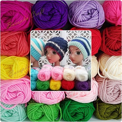 ไหมพรมเส้นใหญ่4/3 สีพื้น ตรา เอสแอนด์ซี S&C ม้วนละ40กรัม