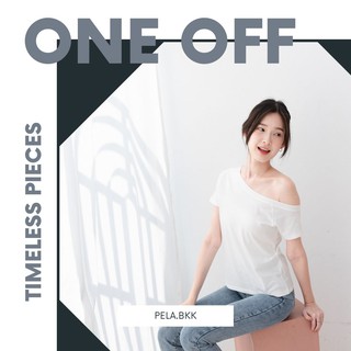 Pela One-Off เสื้อปาดไหล่ สีขาว