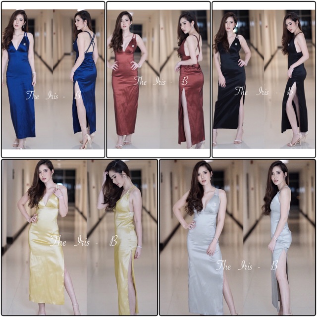 Maxi dress ออกงาน ไขว้หลัง