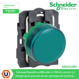 Schneider XB5AVM3 ไพล็อทแลมป์ไฟแสดงสี แบบสีเขียวชนิด LED ใช้กับไฟ 220/240 VAC สั่งซื้อที่ร้าน Ucanbuys