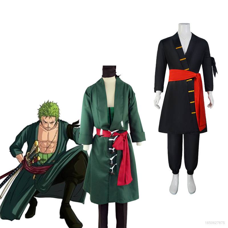 Well Anime One Piece Roronoa Zoro Cosplay Costume Set for Men Unisex ...