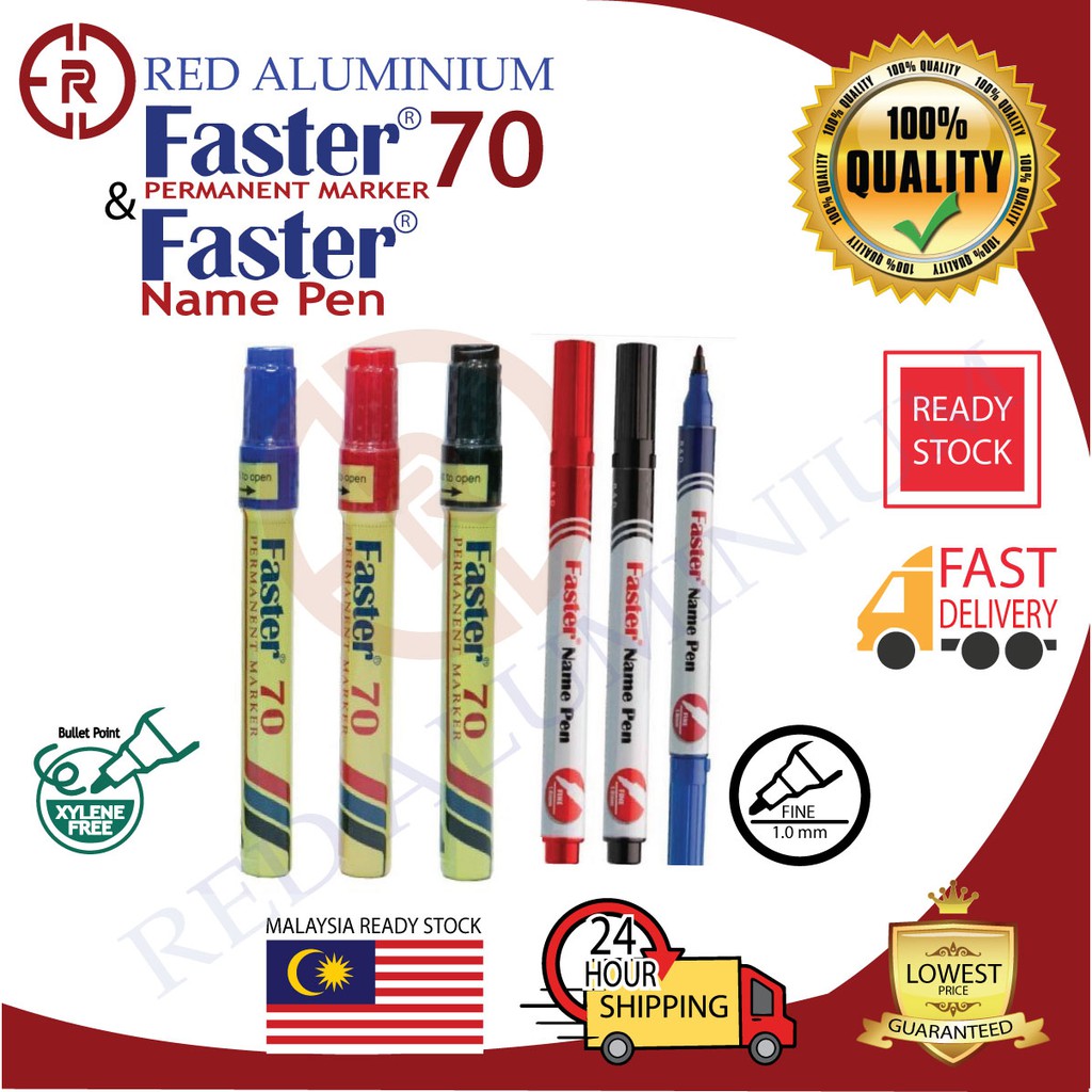 Faster ปากกามาร์กเกอร์ถาวรและชื่อคุณภาพสําหรับงานหนัก xylene บ้านสํานักงานโรงเรียนฟรีสีดํา hitam สีแ